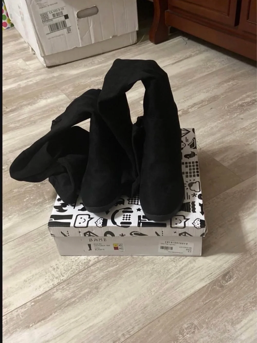 Fashion Nova Black Over-the-Knee Suede Boots
